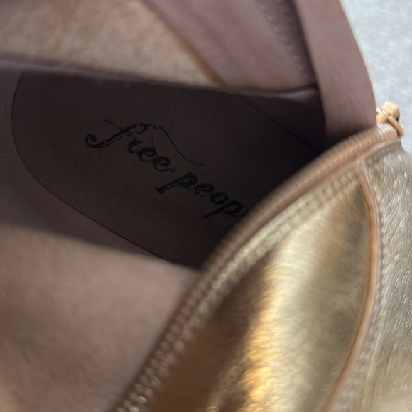 Free People Essential Tall Slouch Boots Metallic Gold Size - Picture 5 of 5